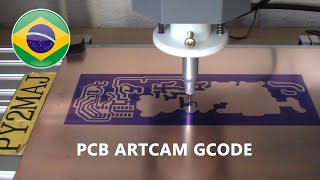 TUTORIAL PCB COM ARTCAM GCODE  CNC PLOTTER  CNC DESENHANDO PCB COM A CANETA [upl. by Gram128]