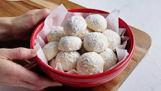 EASY Snowball Cookies  Just FOUR Ingredients [upl. by Thain94]