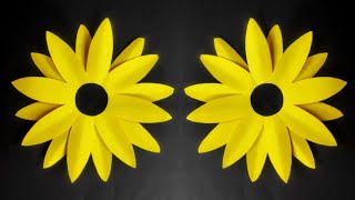 Beautifull Paper Sunflower Tutorial  Membuat Bunga Matahari dari kertas origami  Paper Craft [upl. by Caines740]