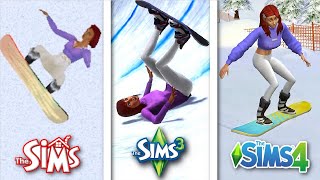 Sims 1 vs Sims 3 vs Sims 4  Snowboarding [upl. by Peg413]