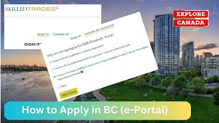 How to login skilled trade BC eportal I How To Apply For Skilled Trades BC Step By Step [upl. by Trofmoc666]
