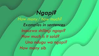 Swahili Grammar SWAHILI INTERROGATIVES QUESTION WORDS [upl. by Hgielsel500]