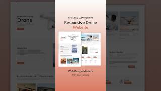 Drone Landing Page Website Using HTML CSS And JavaScript webdevelop webdesign htmlcsstutorial [upl. by Jentoft211]