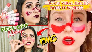 Peel Off Makeup  Full Face Of Using Peel Off Makeup  Tiktok Viral Makeup Hack [upl. by Leonsis]