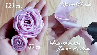 DIY Ribbon Rose flowers  How to make ribbon rose  Ribbon decoration ideas  DIY RIBBON CRAFTS [upl. by Behah]