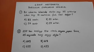 4sınıf matematik bursluluk sınavlarına hazırlık soru çözümleri Bulbulogretmen bursluluk soru [upl. by Aidnyl]