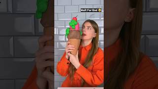 Chocolate Gobi icecream 🥦🍦 VS Real Food Challenge 😁 shorts youtubeshorts trending [upl. by Tereb446]