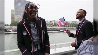 Team USA makes entrance at Paris Opening Ceremony [upl. by Tnomel]