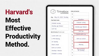 Timebox Harvards Most Effective Productivity Method [upl. by Niu]