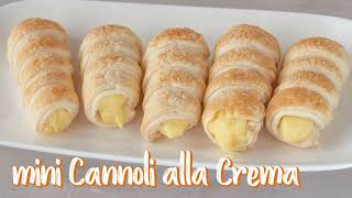 MINI CANNOLI ALLA CREMA Ricetta Facile  Fatto in Casa da Benedetta [upl. by Biddy]