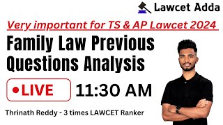 Family Law Previous Questions  TS amp AP Lawcet 2024 [upl. by Child]