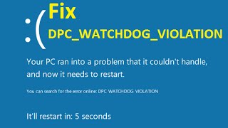 Fix DPCWATCHDOGVIOLATION Blue Screen easy way  Howtosolveit [upl. by Ansel848]