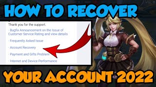 HOW TO RECOVER YOUR ACCOUNT IN MOBILE LEGENDS Tutorial ENGLISH SUB [upl. by Savanna]