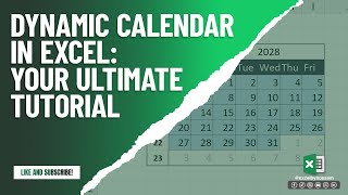 Dynamic Calendar in Excel  Your Ultimate Tutorial [upl. by Belak]