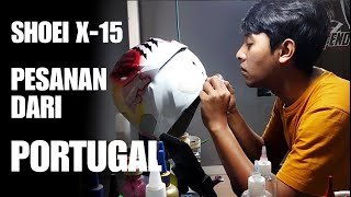 PESANAN DARI PORTUGALhelm Shoei x15 repaint motif Fabio diggia [upl. by Cuttler394]