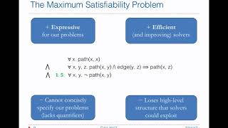 quotMaximum Satisfiability in Software Analysis Applications and Techniquesquot Mayur Naik  CAV 2017 [upl. by Ulyram]