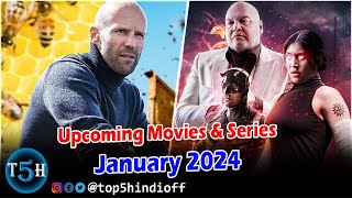 Top 5 Upcoming Hollywood Movies amp Series in January 2024  जनवरी 2024 में आने वाली फिल्में और सीरीज [upl. by Milewski764]