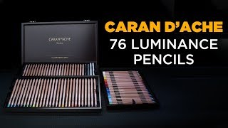 CARAN DACHE Luminance Colour Pencils  Wooden Box Set of 76 [upl. by Lodmilla]