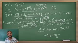 C8H10O  determination of structure by using UV  IR NMR and mass spectra  BSc amp MSc [upl. by Ecinaj]