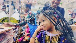 We Tried Africas CHEAPEST Hair Braiding in Uganda 🇺🇬8 kids [upl. by Aydin]