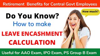 Leave encashment calculation for LTC Resignation amp Retirement Govt Employees DebitYourKnowledge [upl. by Sheryle812]