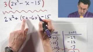 Factoring Trinomials The Grouping Method Part 2 of 2 from Thinkwell College Algebra [upl. by Immat]