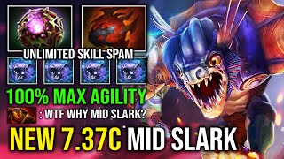 NEW 737C OP MID SLARK Unlimited Skill Spam Octarine Dark Pact 100 Aggressive Jump Dota 2 [upl. by Ary]