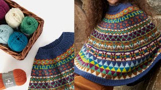 Free Knit Poncho Pattern  Color Kaleidoscope Poncho KnitAlong  Week 1 of 4 [upl. by Letrice]