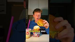 Trying the new SpongeBob collab with Wendy’s🍟spongebob fyp food review shorts [upl. by Rabbaj69]