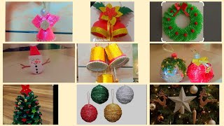 Christmas🌲Ornaments craft ideas SnowflakesChristmas bells Christmas tree [upl. by Ries862]