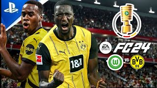 FC 24  Wolfsburg vs Dortmund  DFBPOKAL 2024 Round 2 ft Guirassy Gittens Malen  PS5™ 4K60 [upl. by Mahda]