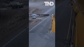 Truck nearly hits children crossing the road ignoring the school bus stop sign in Minnesota shorts [upl. by Maynord]