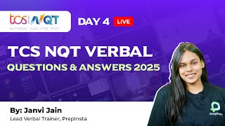 TCS NQT Verbal Questions and Answers 2025  TCS OnCampus Day 4 [upl. by Kevan130]