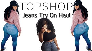 THE MOST FLATTERING TOPSHOP JEANS  TRY ON HAUL [upl. by Ahtekahs39]