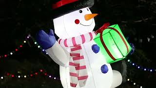 Glitzhome 6FT Lighted Inflatable Rotating Snowman Décor [upl. by Sualokcin]