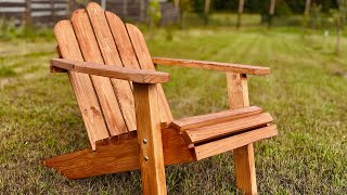 How to Make a Adirondack Chair out of Wood  Wooden Patio Chair Build [upl. by Aimit]