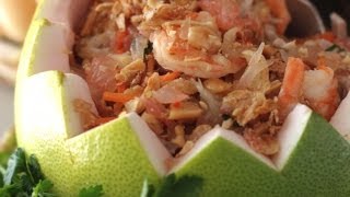 How to make Goi Buoi Vietnamese pomelo fruit salad Nom Buoi [upl. by Lybis]