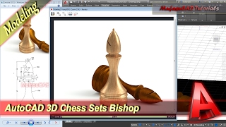 AutoCAD 3D Modeling Chess Bishop Tutorial Exercise 23 [upl. by Catton]