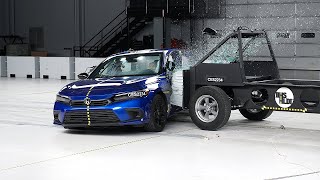 2022 Honda Civic sedan updated side IIHS crash test [upl. by Ericha]