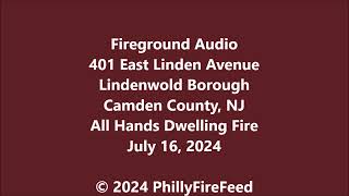 71624 401 E Linden Ave Lindenwold Camden Co NJ All Hands Dwelling Fire [upl. by Pepin]