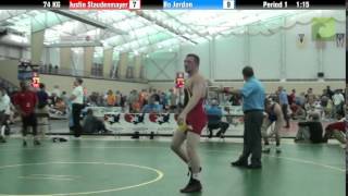 Mens Freestyle 74 KG Justin Staudenmayer vs Bo Jordan [upl. by Hgierb]