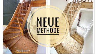 Die neue Methode eine Holztreppe abzuschleifen Sandstrahlen [upl. by Ovida]