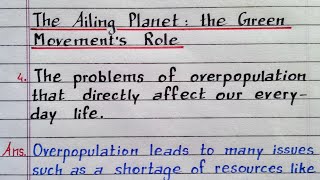 The problems of overpopulation that directly affect our everyday life  The Ailing Planet  class 11 [upl. by Yentruocal710]