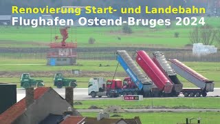 Renovierung Start und Landebahn Flughafen OstendBruges  Renovatie van de landingsbaan 2024 [upl. by Weingarten235]