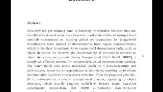 Deeply Unsupervised Patch Re Identification for Pre Training Object Detectors [upl. by Lledra]