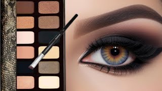 Brown Smokey Eyes with 2 Eyeshadow glittery eye makeup tutorial step by step glowbeautyparlour [upl. by Erbas]