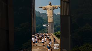 Brazil ☺️ christtheredeemer braziltourism brazil mythumbmark viralvideo viralshort statue [upl. by Bryn]