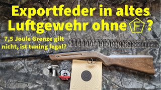 Darf man in ein altes Luftgewehr ohne F eine über 75 Joule Exportfeder einbauen [upl. by Barnaby]