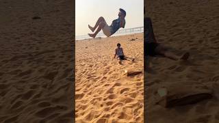 Gainer backflip with brother 🔥🦾 gainerflip parkour flip [upl. by Aneeuq]