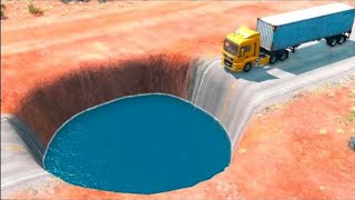 Cars Vs Giant Pit Jumps Crashes BeamNG Drive [upl. by Adnohrahs768]